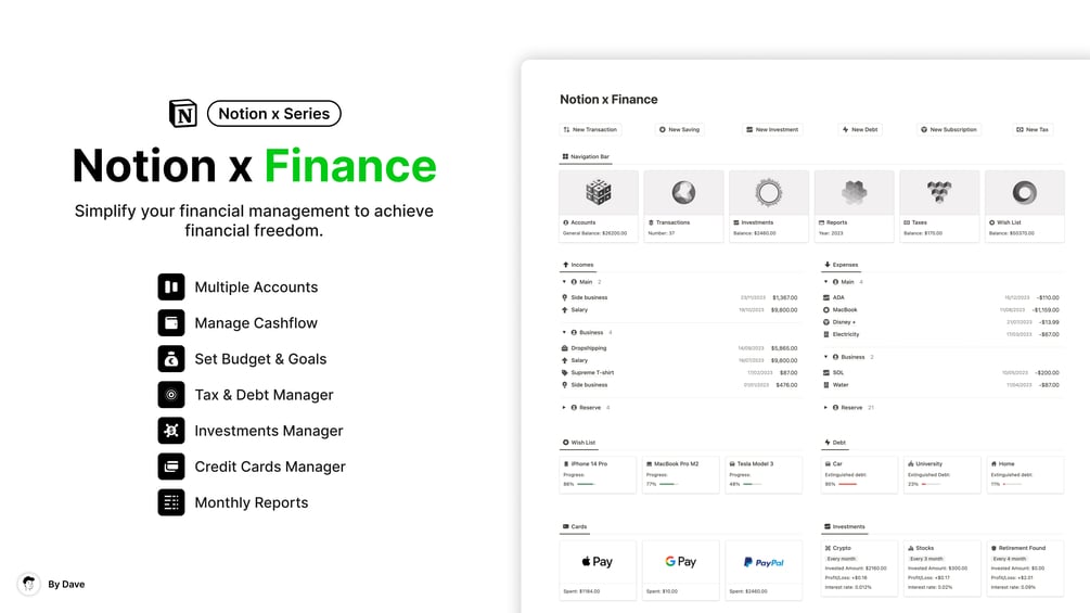 Manage finance  Notion Everything