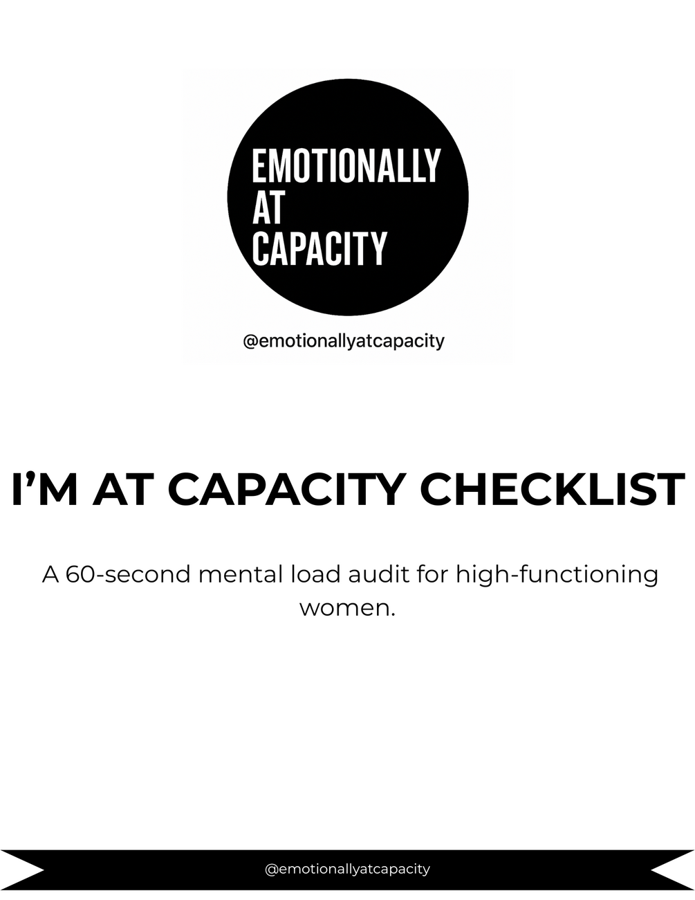 I’M AT CAPACITY CHECKLIST