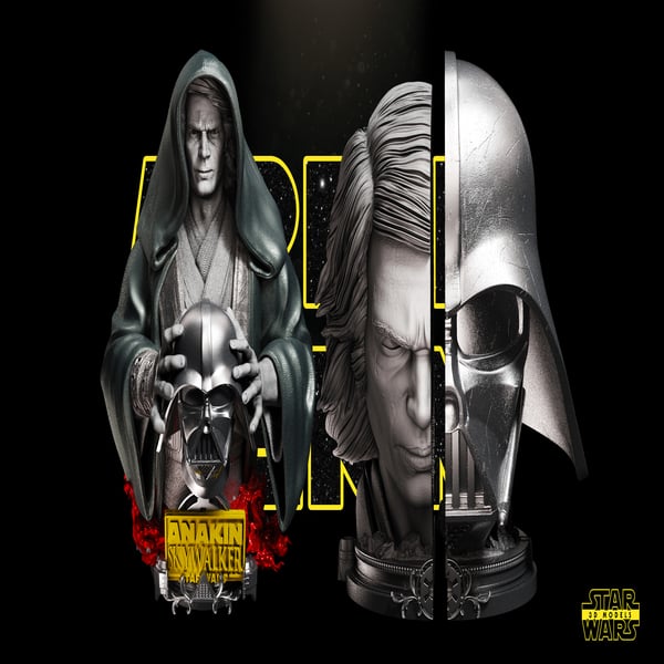 Anakin Skywalker Bust - Star Wars 3D Models - Tested and Ready for 3D printing
