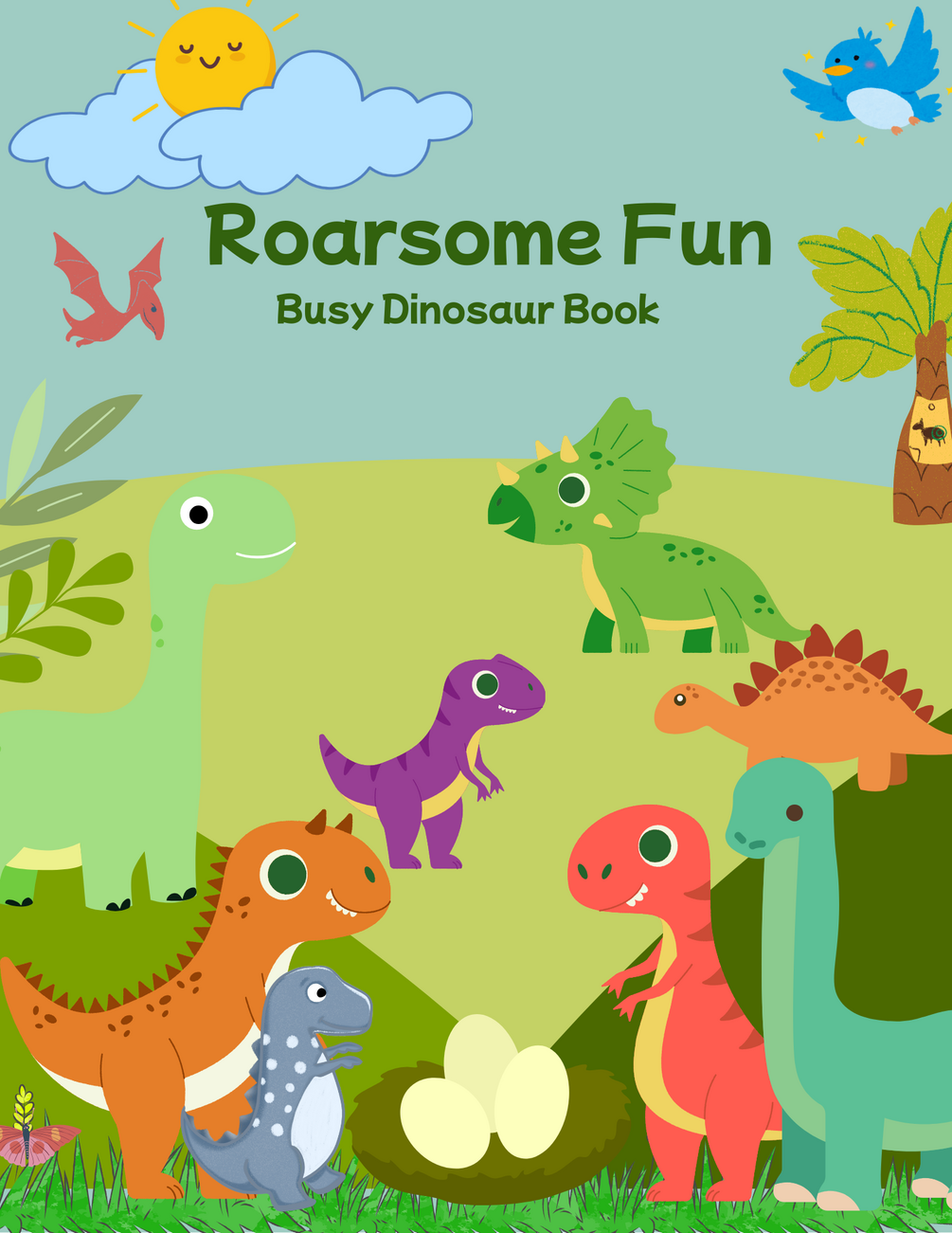 Roarsome fun dino busy coloring book for kids