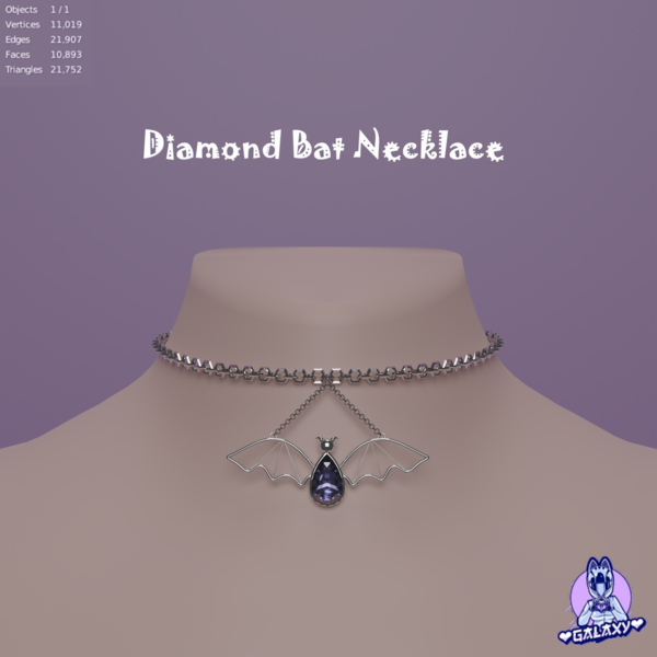 Diamond Bat Necklace