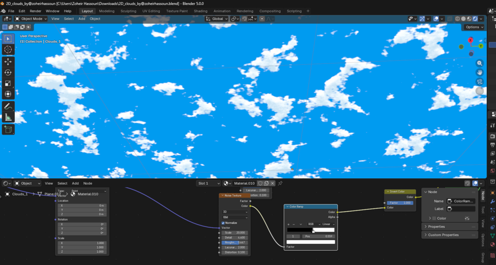 2D Clouds Blender asset