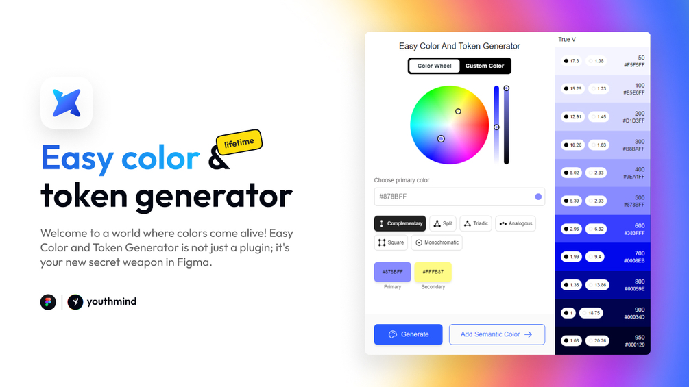 Easy color & token generator 1.0 – Figma Plugin