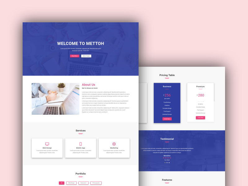 Mettoh Material Design HTML Template