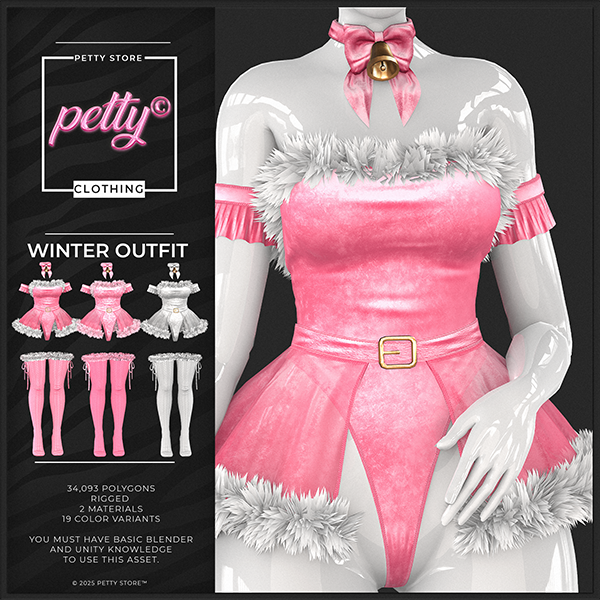 85꒰ა 🎀 ໒꒱PRETTY WINTER OUTFIT | VRCHAT VTUBE 3D GAME ASSET BY PETTY by PETTY STORE©