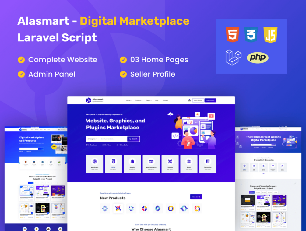 Digital Product Download Marketplace Laravel Script