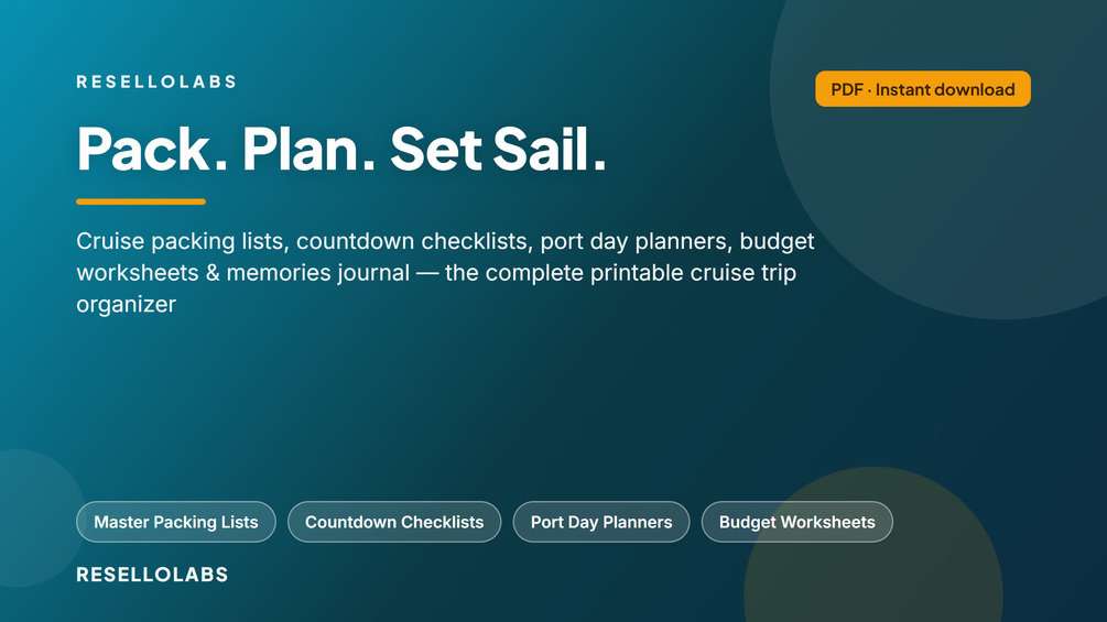 Look inside Cruise Planner Printables: Packing Lists & Trip Organizer — real pages