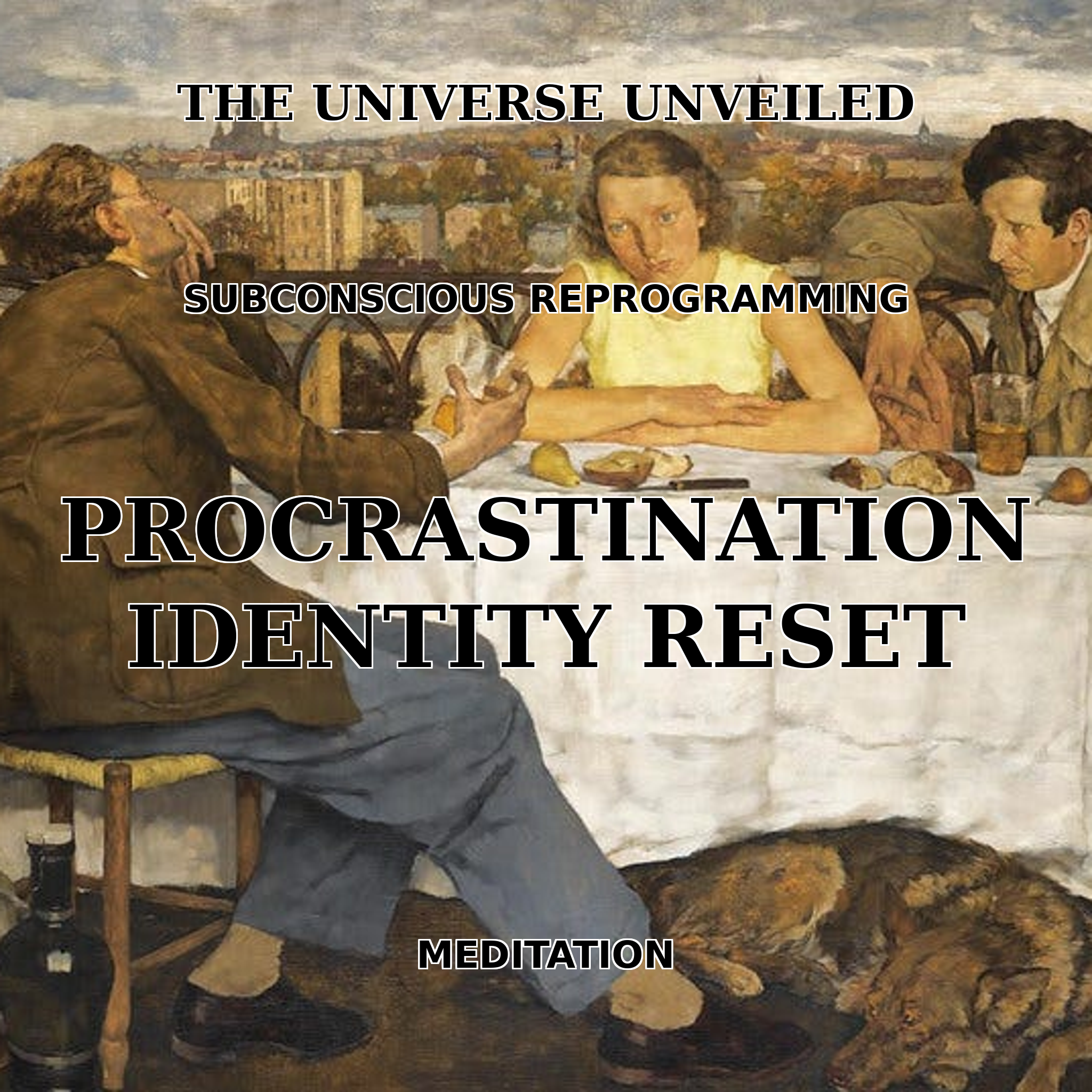 Subconscious procrastination identity reprogramming meditation cover symbolizing subconscious behavior change and execution identity