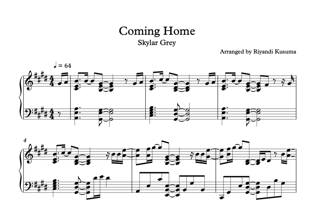 Coming Home - Skylar Grey (Sheet Music)