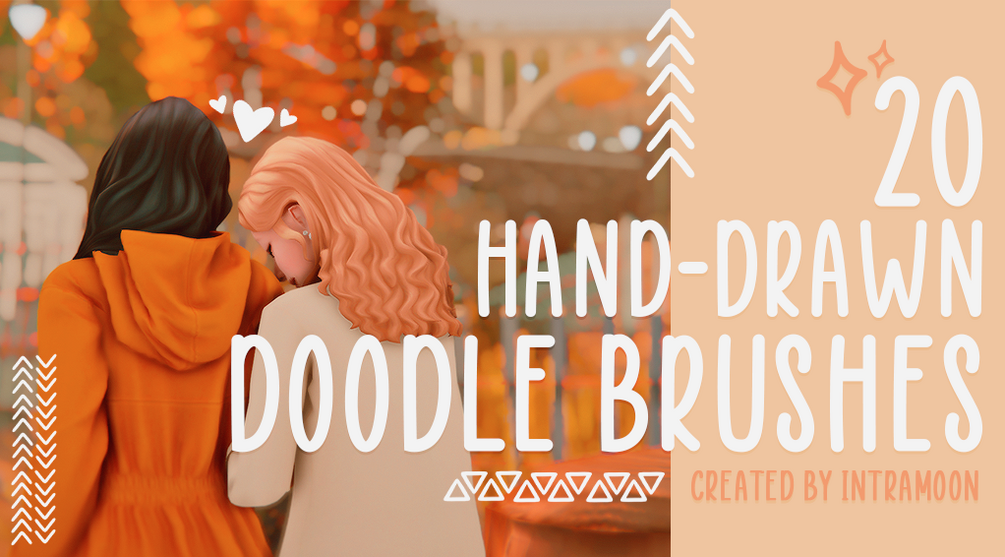 20 Hand Drawn Doodle Brushes by intramoon