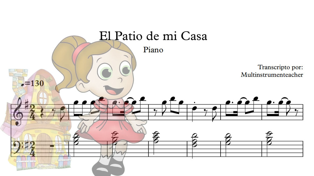El Patio de mi Casa Partitura para piano