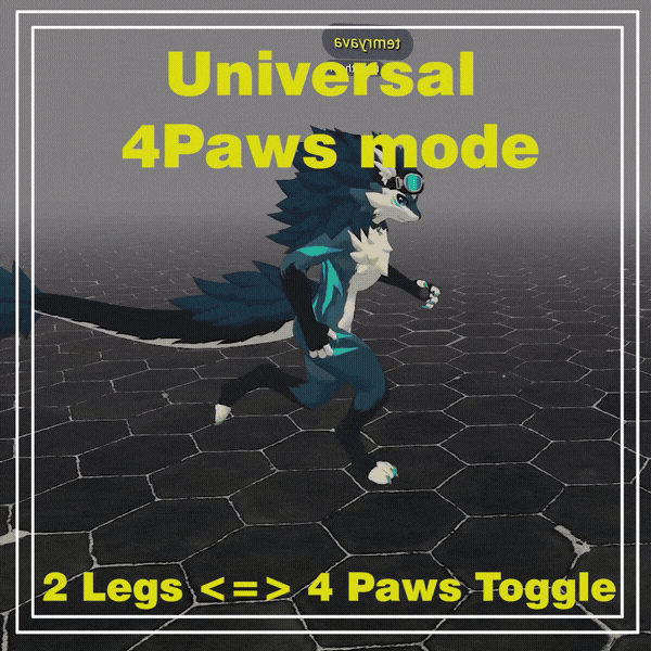 4Paws Locomotion System for VRChat Humanoid Avatars (NovaBeast, Rexouium, Nardoragon and more) 