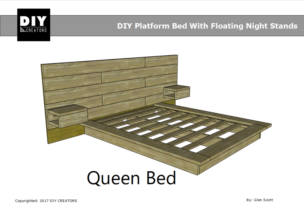 Queen bed deals floating frame