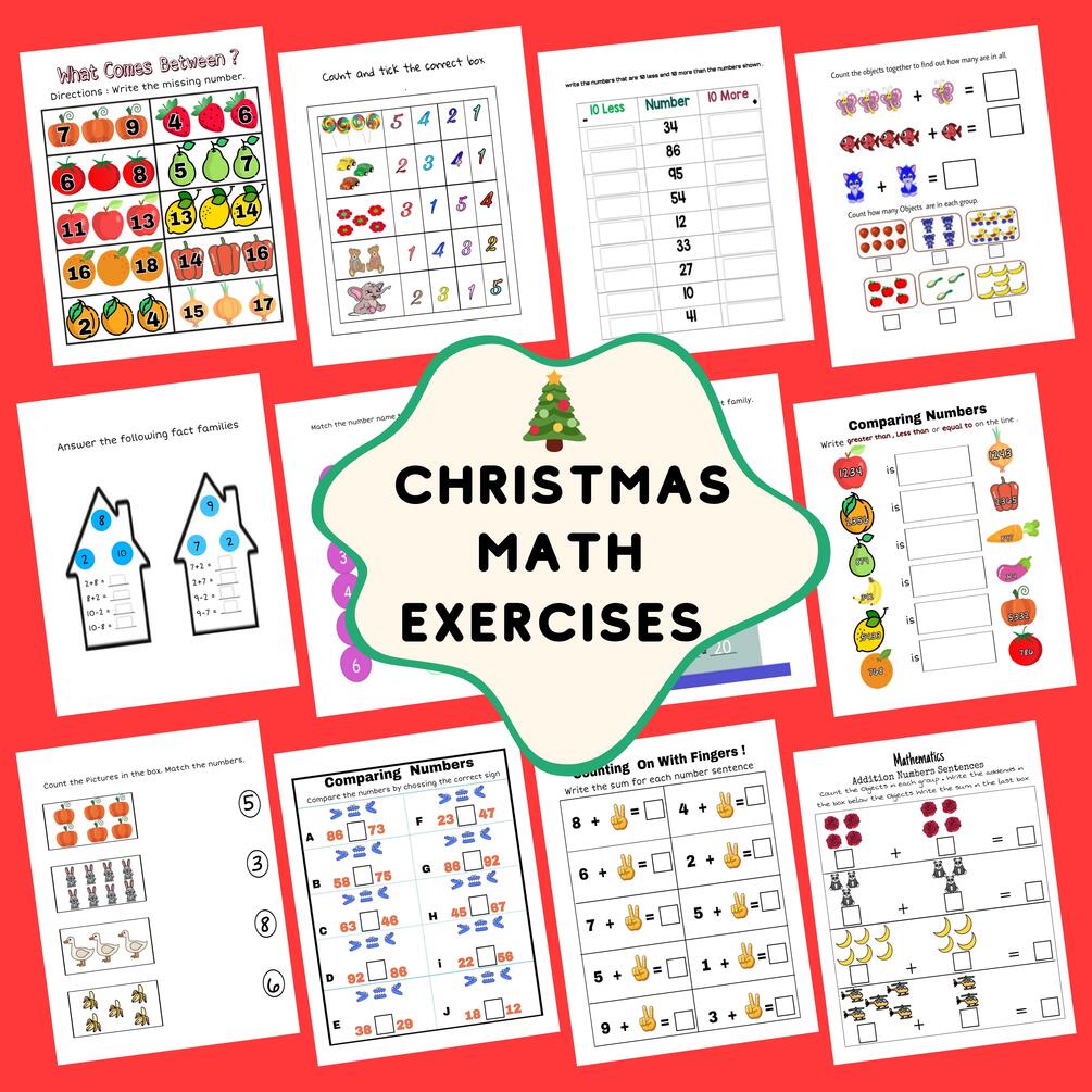 Addition subtraction comparing numbers incl fall winter christmas math