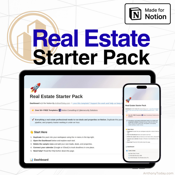 Real Estate Starter Pack — Notion