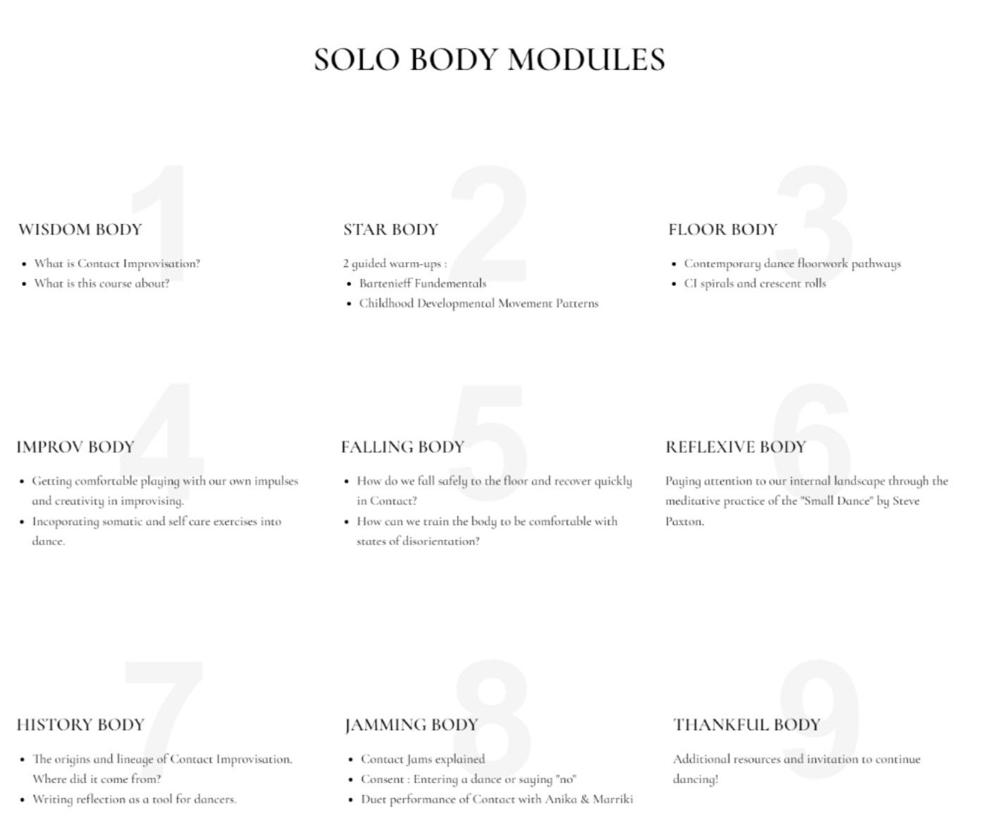 Contact Body Workshop