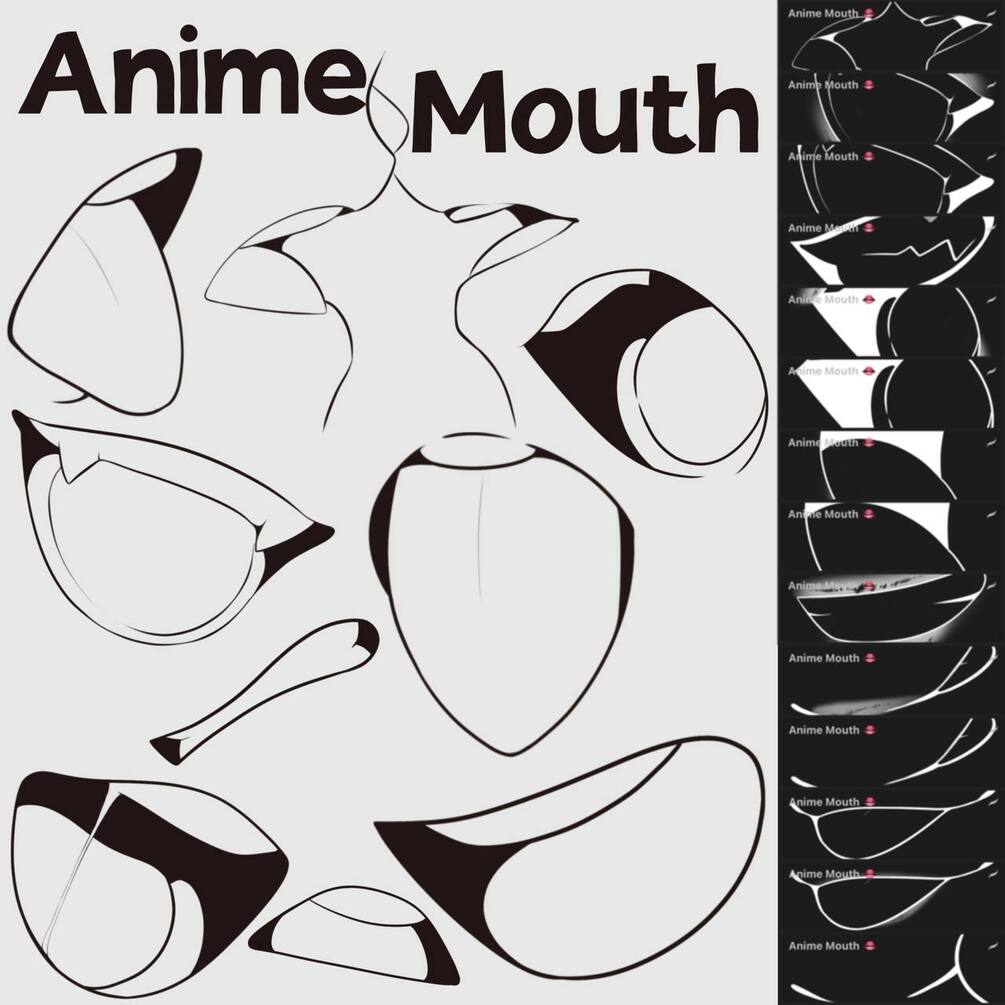 Anime mouth brush pack! by ~Attki~