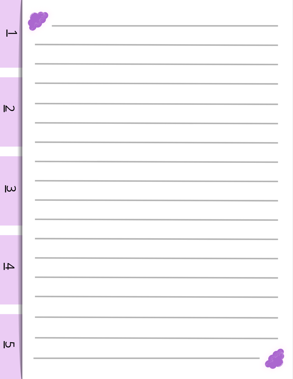 Purple Night – 108-Page Digital Notebook with Clickable Tabs