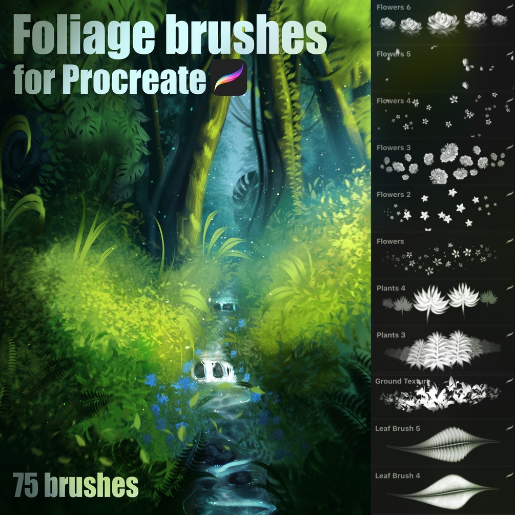 Foliage Brushes for Procreate by Sandra Winther Art