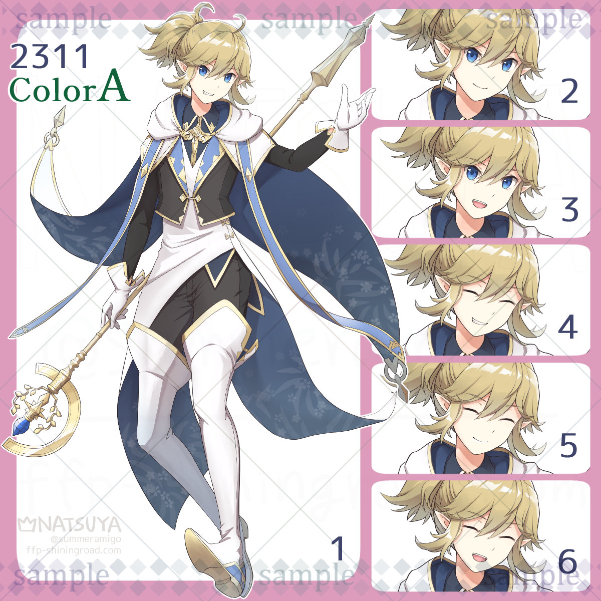 Anime Character Art Pack: 2311-colorA/B - 6 Expressions | Image: Boy ...