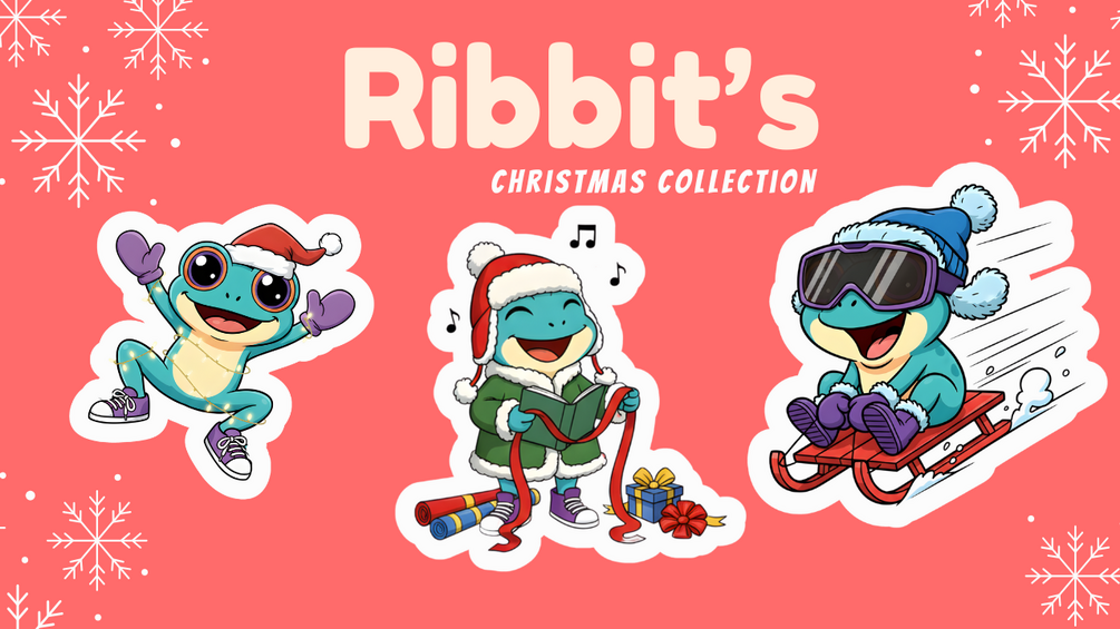 Ribbit The Blue Frog Christmas Sticker Pack – 9 Cute Holiday PNG ...