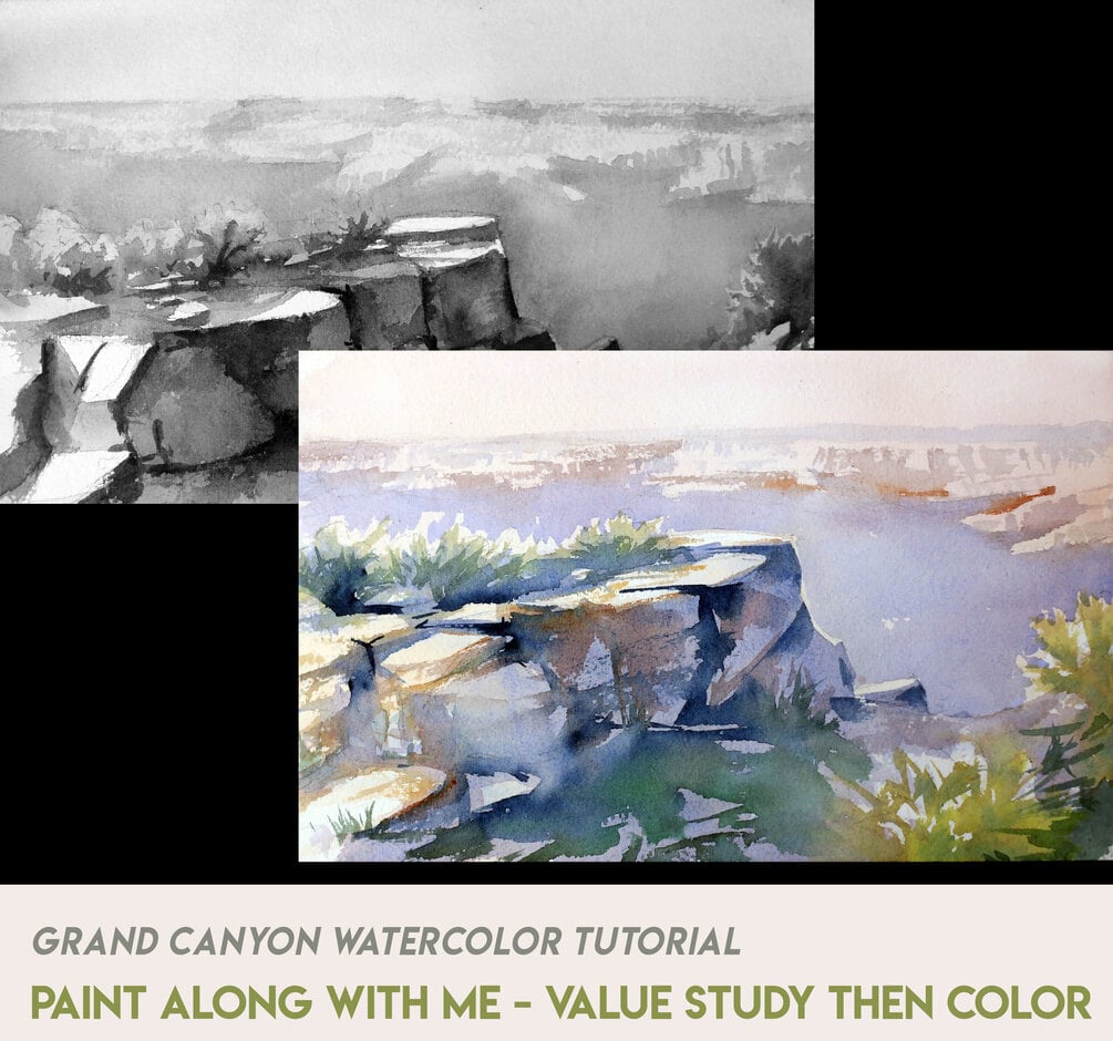 Watercolor Paintalong Tutorial Western Canyon