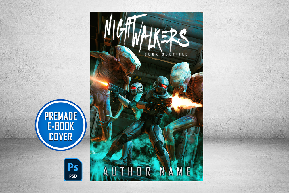 Premade Scifi Ebook Cover Template PSD Digital Download