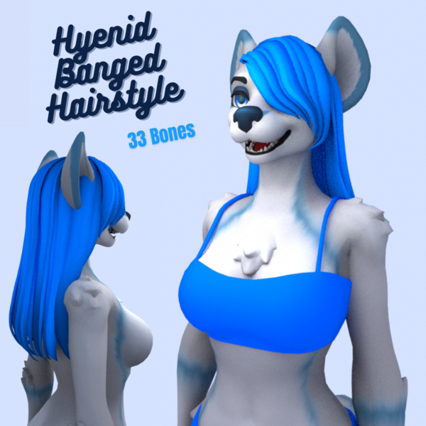 Banged Long Hairstyle (VRChat Avatar Accessory)