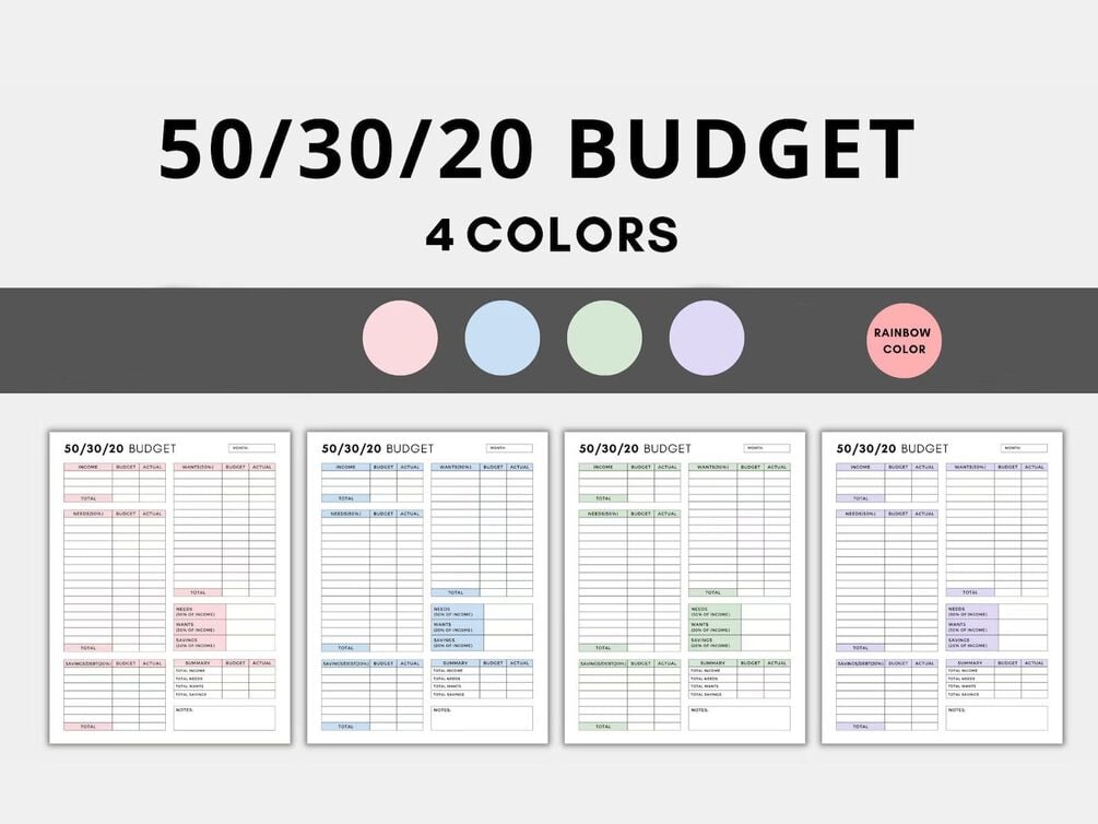 50/30/20 budget template, 50/30/20 rule, monthly budget template iPad, weekly paycheck budget planner, monthly budget overview digital download, Instant Download, A5，A4，Letter