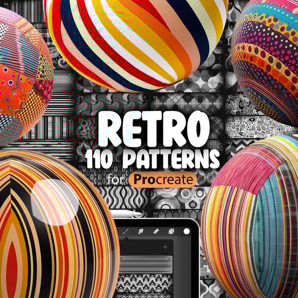 110 Procreate Retro Patterns Collection by ProCreativeBreeze