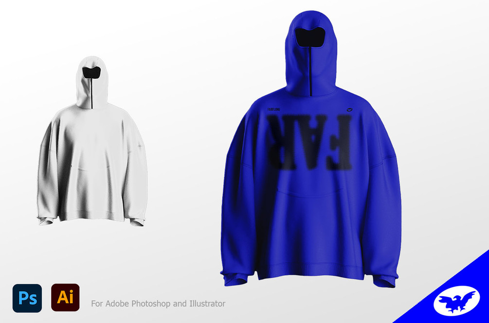 Ninja Hoodie Mockup with clo3D