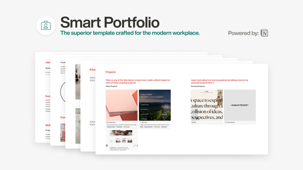 Smart Portfolio (Free Notion Template)