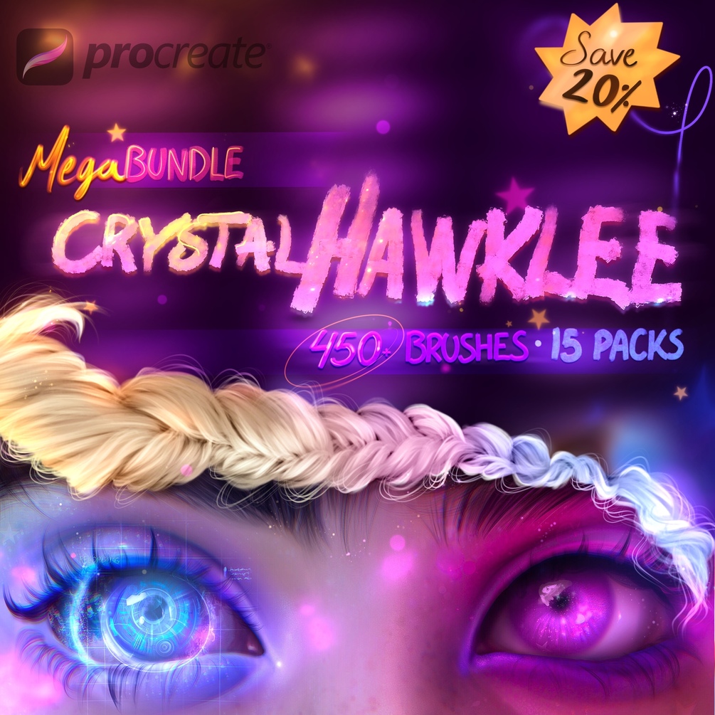 MEGA Bundle for Procreate app (500+ Brushes) by crystalhawklee