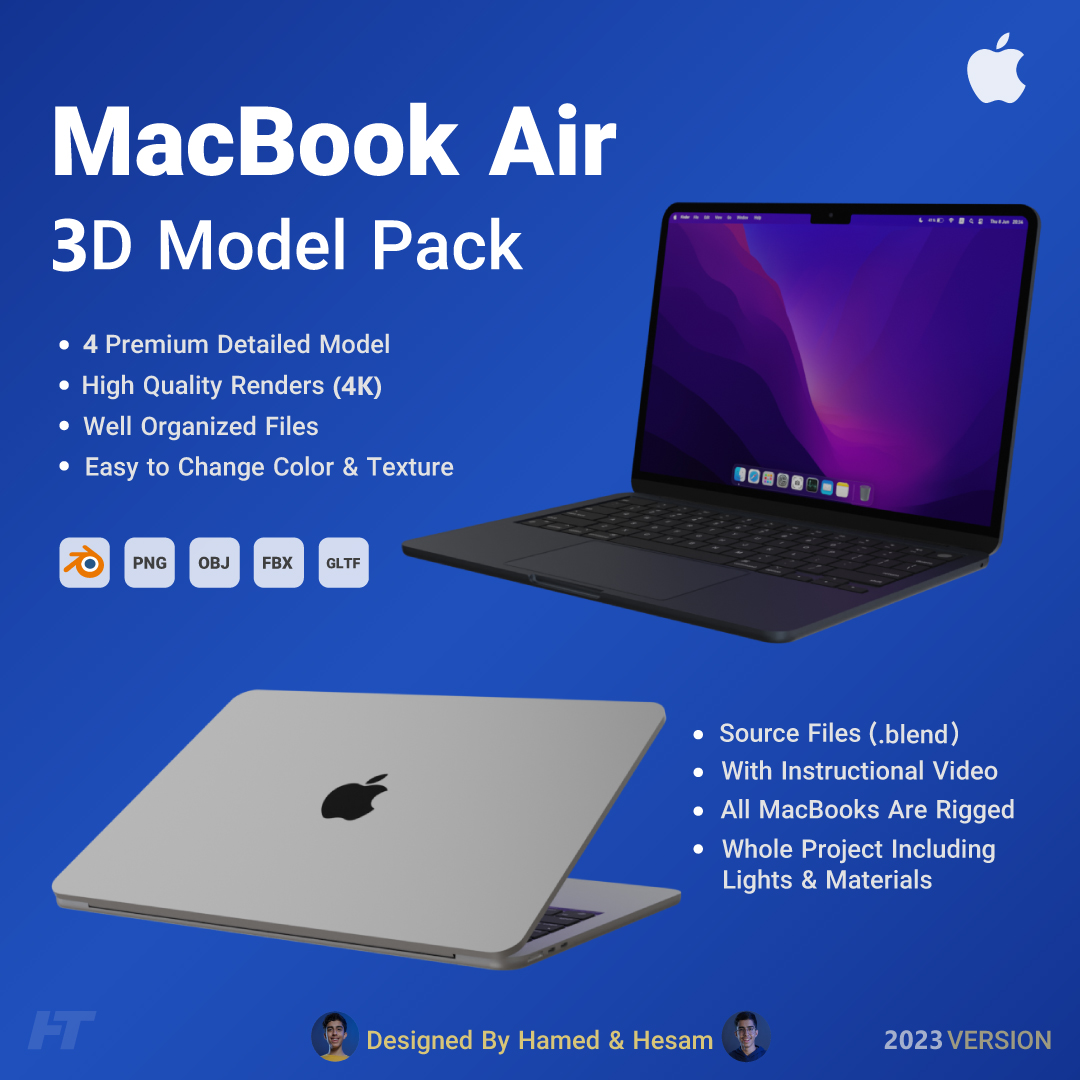 Apple macbook 3d model