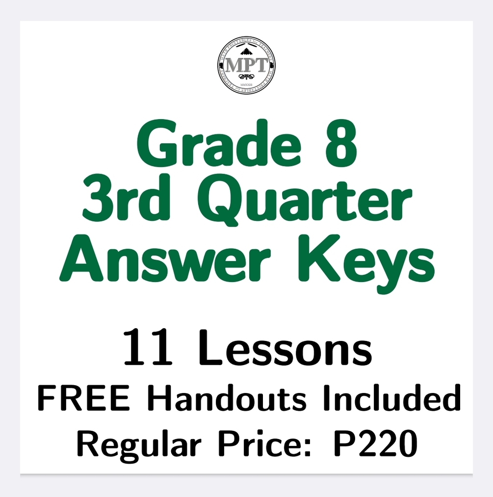 Third Quarter Answer Keys