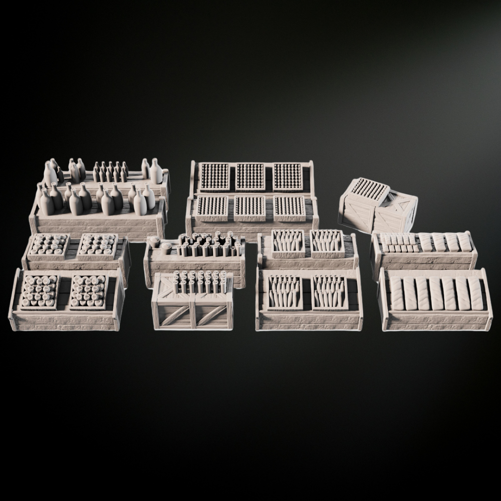 Medieval Market STL File – 3D Printable Market Stalls, Wargaming ...
