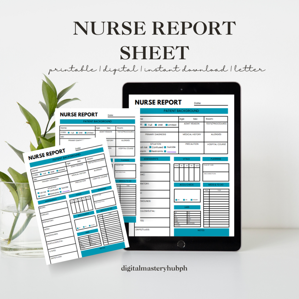 Nursing Report Sheet Template Patient Report Vital Signs Doctors ...