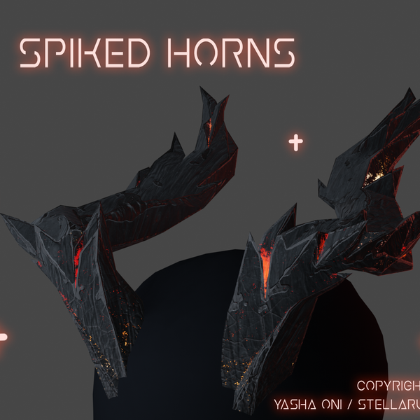 Spiked cinder horns - .FBX, .BLEND, UNITYPACKAGE