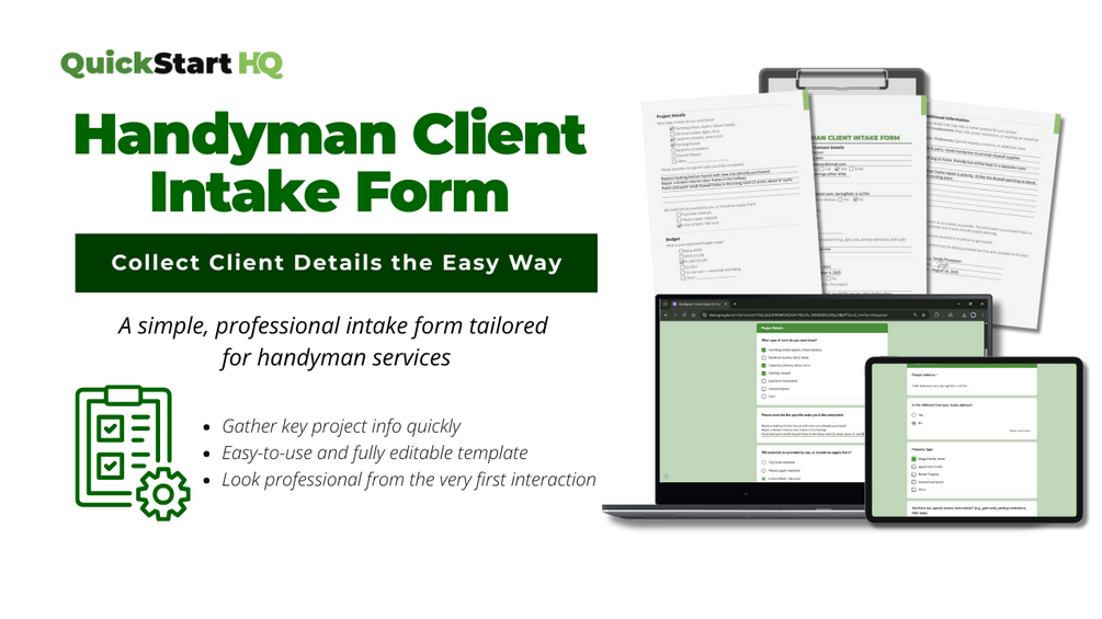Client Intake & Project Info Form Template – Handyman Edition