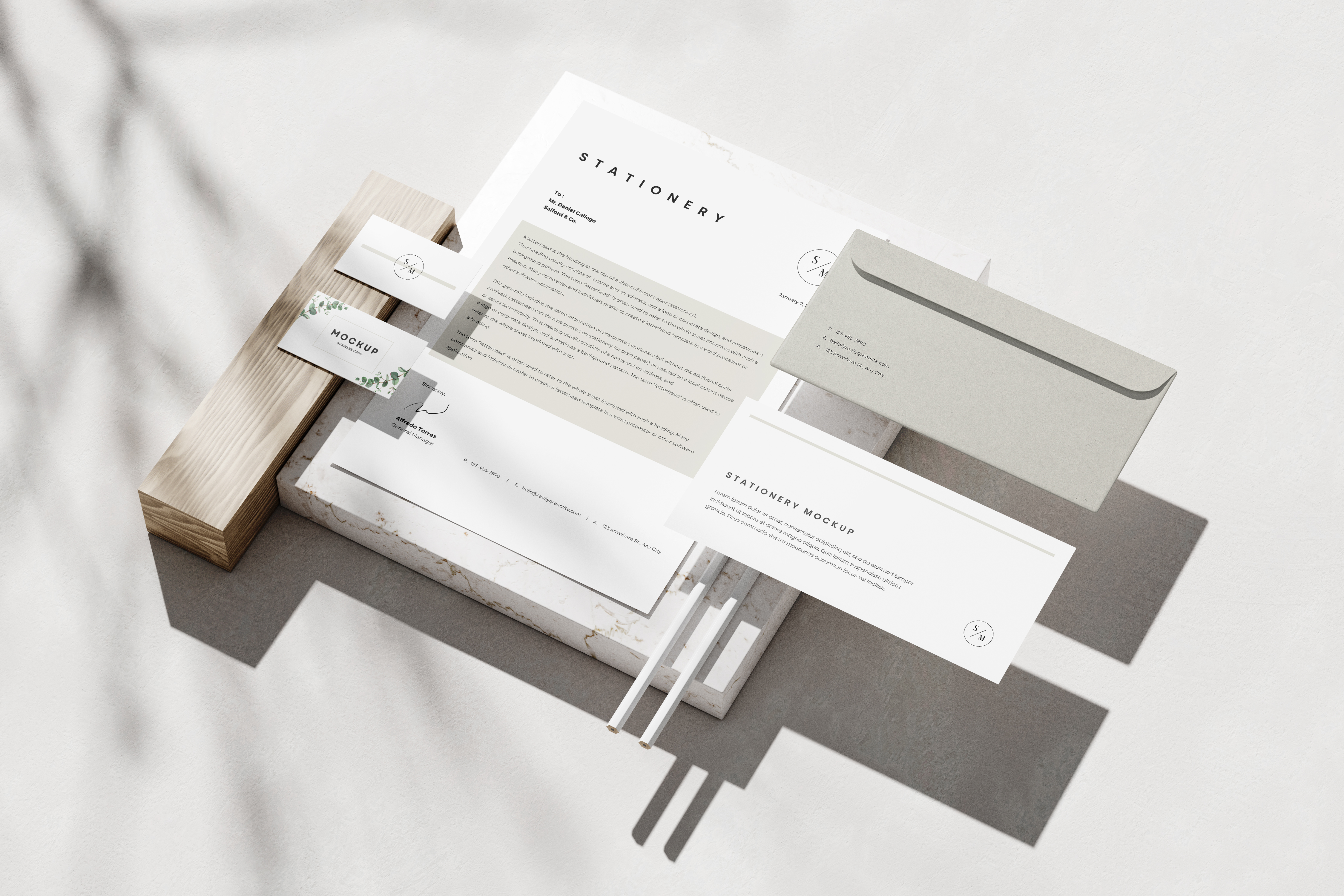 Minimal stationery mockup