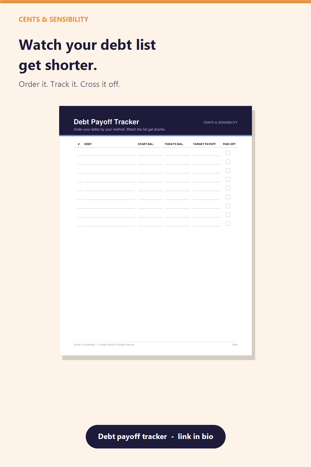 Preview page — Debt Payoff Tracker