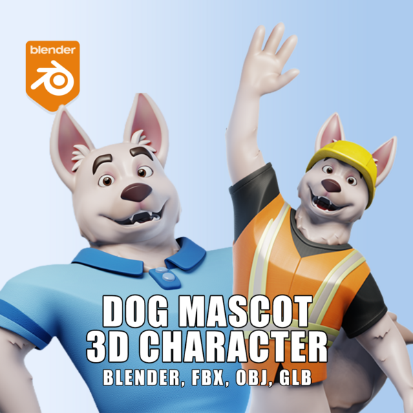 Cartoon Mascot Dog Rigged 3D Model by ThreeDee One