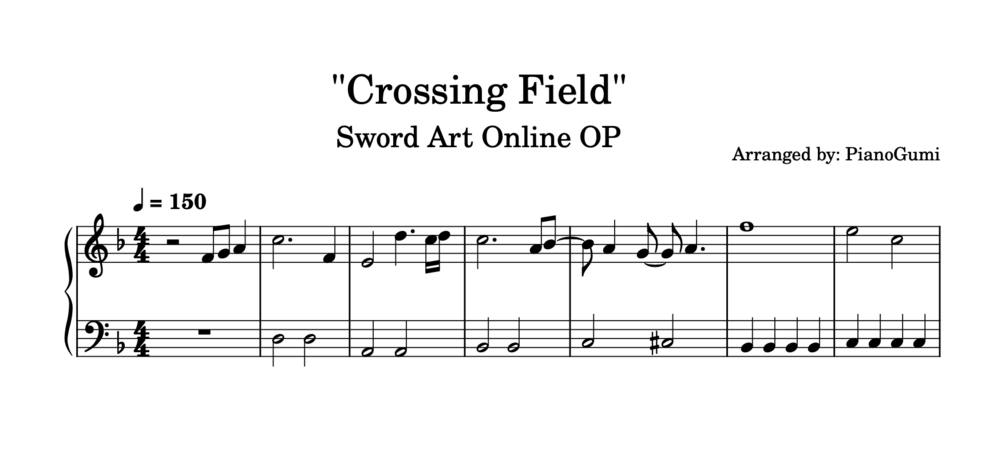 Crossing Field - Sword Art Online OP1 Sheets & MIDI (piano)