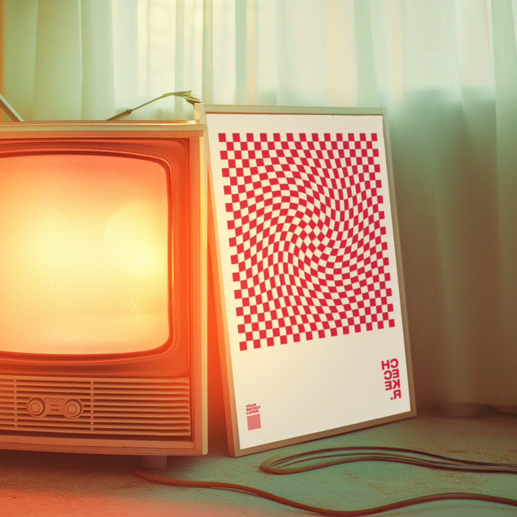 red-checker-retro-wall-print-printable-wall-art-home-decor