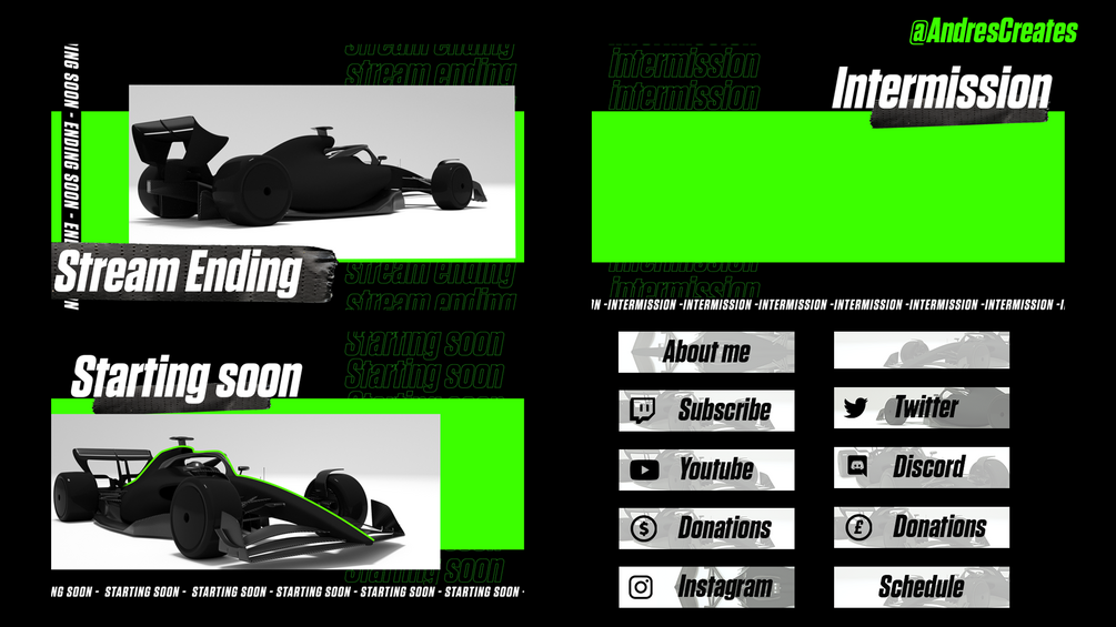 F1 Racing Twitch Streaming Package for OBS Streamlabs