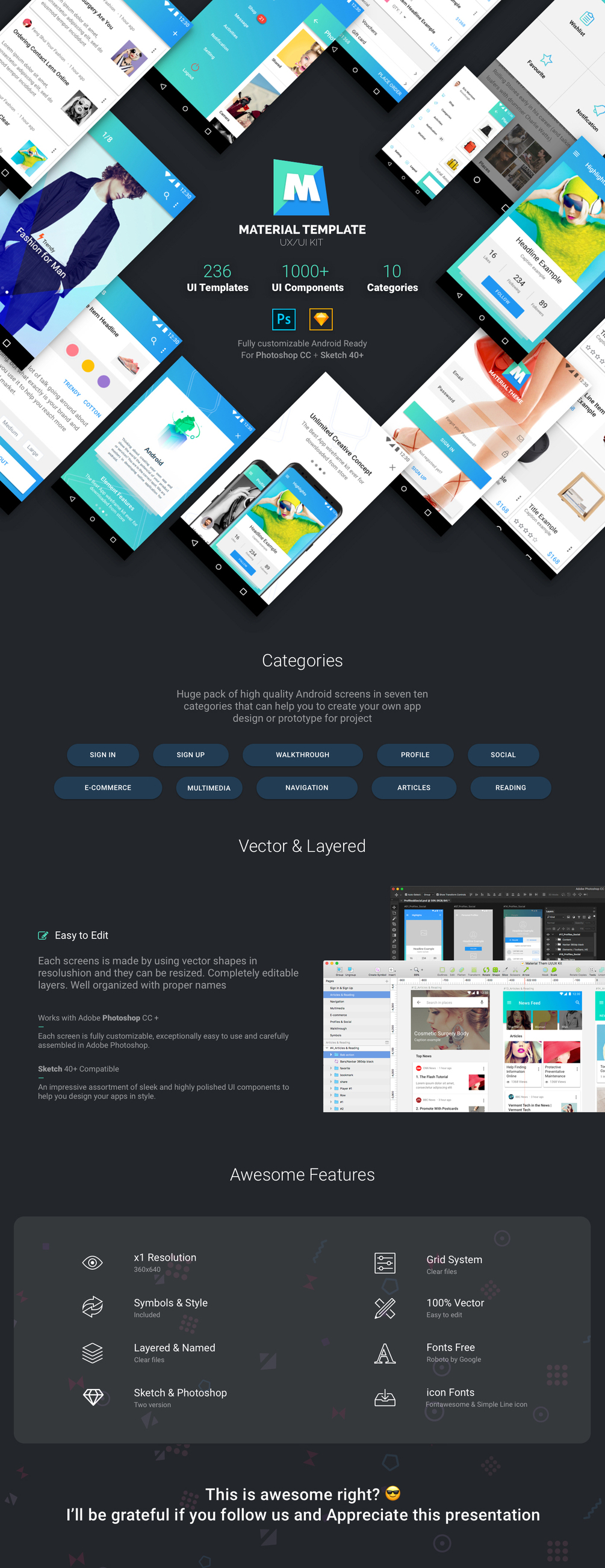 Material Template UI/UX Kit