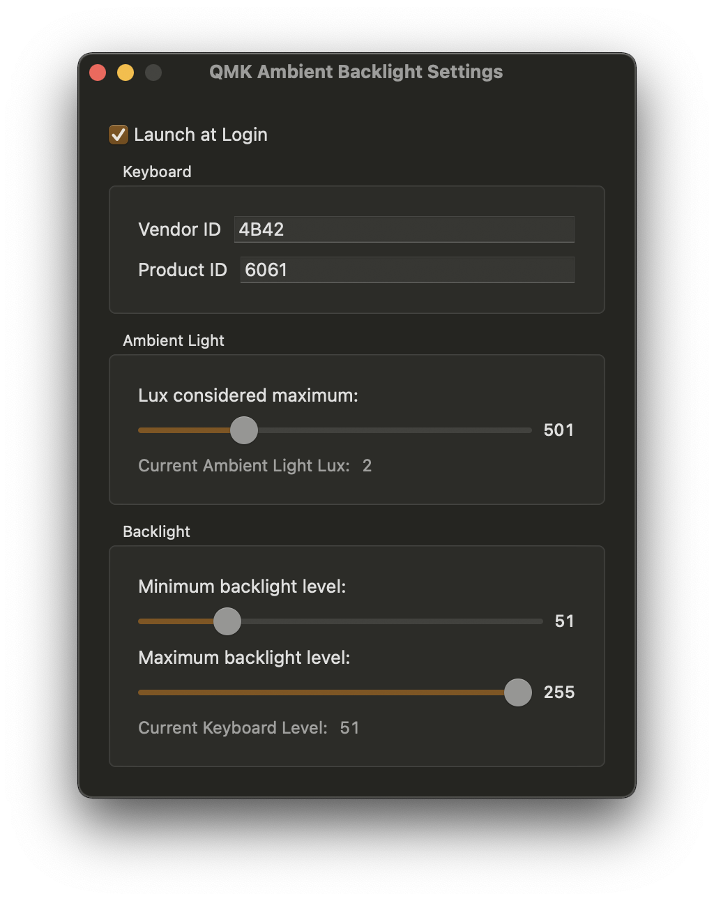 QMK Ambient Backlight