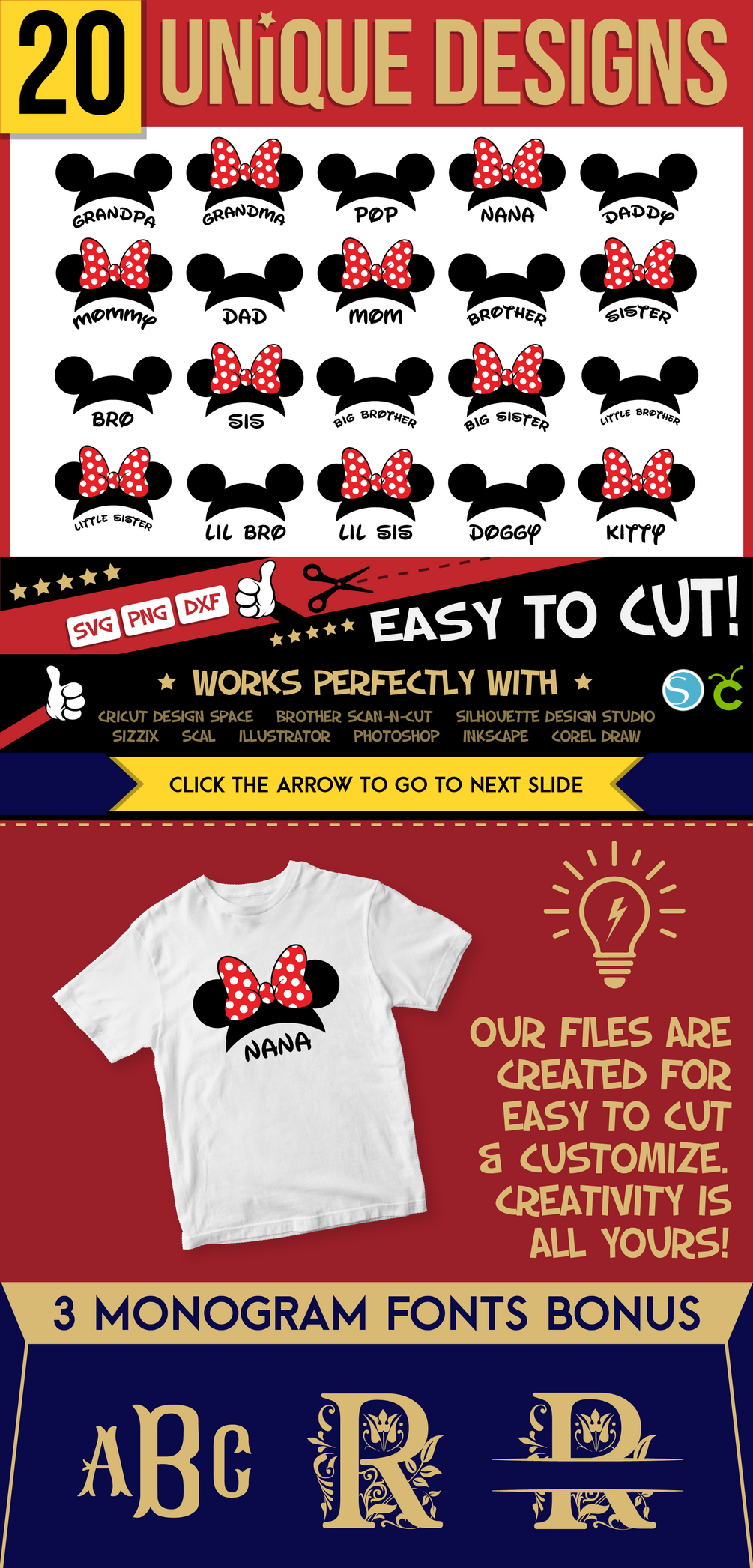 Disney Family Svg Cut Files | 20 Designs + BONUS