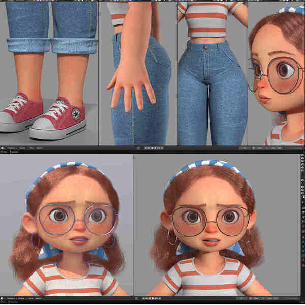 Stylized Character Modeling in Blender (jean) – Process Videos & Project File by Flycat