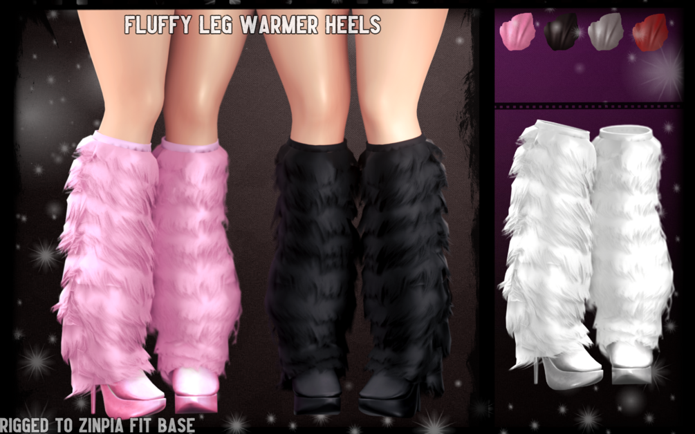 Fluffy Leg Warmer Heels, 3D Asset